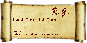 Regényi Gábor névjegykártya